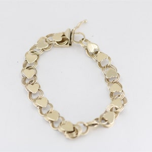14K Yellow Gold Vintage 6.5 Inch Charm Bracelet