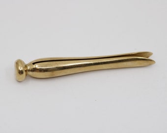 Vintage 14K Yellow Gold 2 3/8" Clothespin Shaped Tie Clip