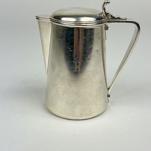 Vintage Tiffany & Co. Monogrammed Sterling Silver Covered Pitcher 4 1/2"