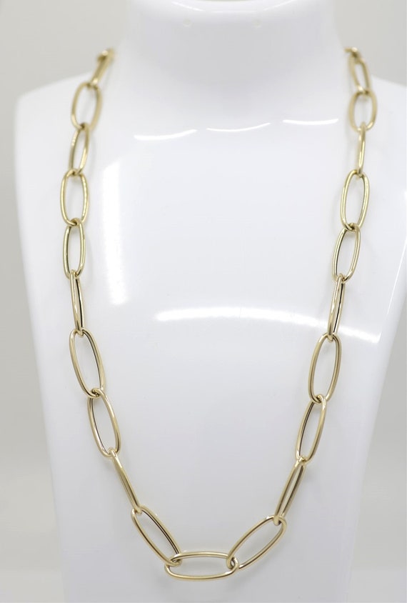 Vintage 14k Yellow Gold Oval Link Necklace 18.5"