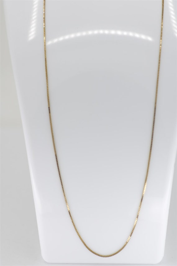 14K Yellow Gold Italian Vintage 20 Inch Box Chain