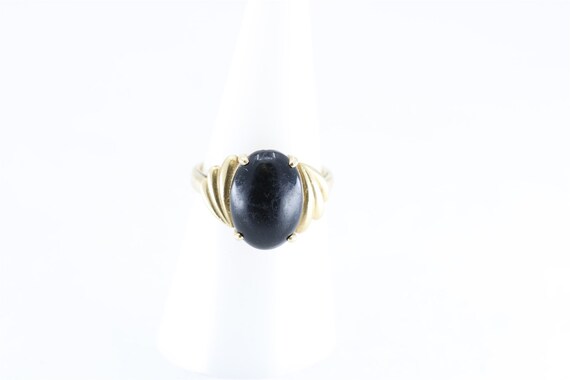 14K Yellow Gold Vintage Size 6.75 Onyx Ring - image 2