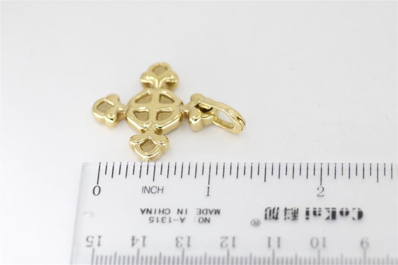 14K Yellow Gold Vintage 1.5 Inch Fancy Cross Pend… - image 3