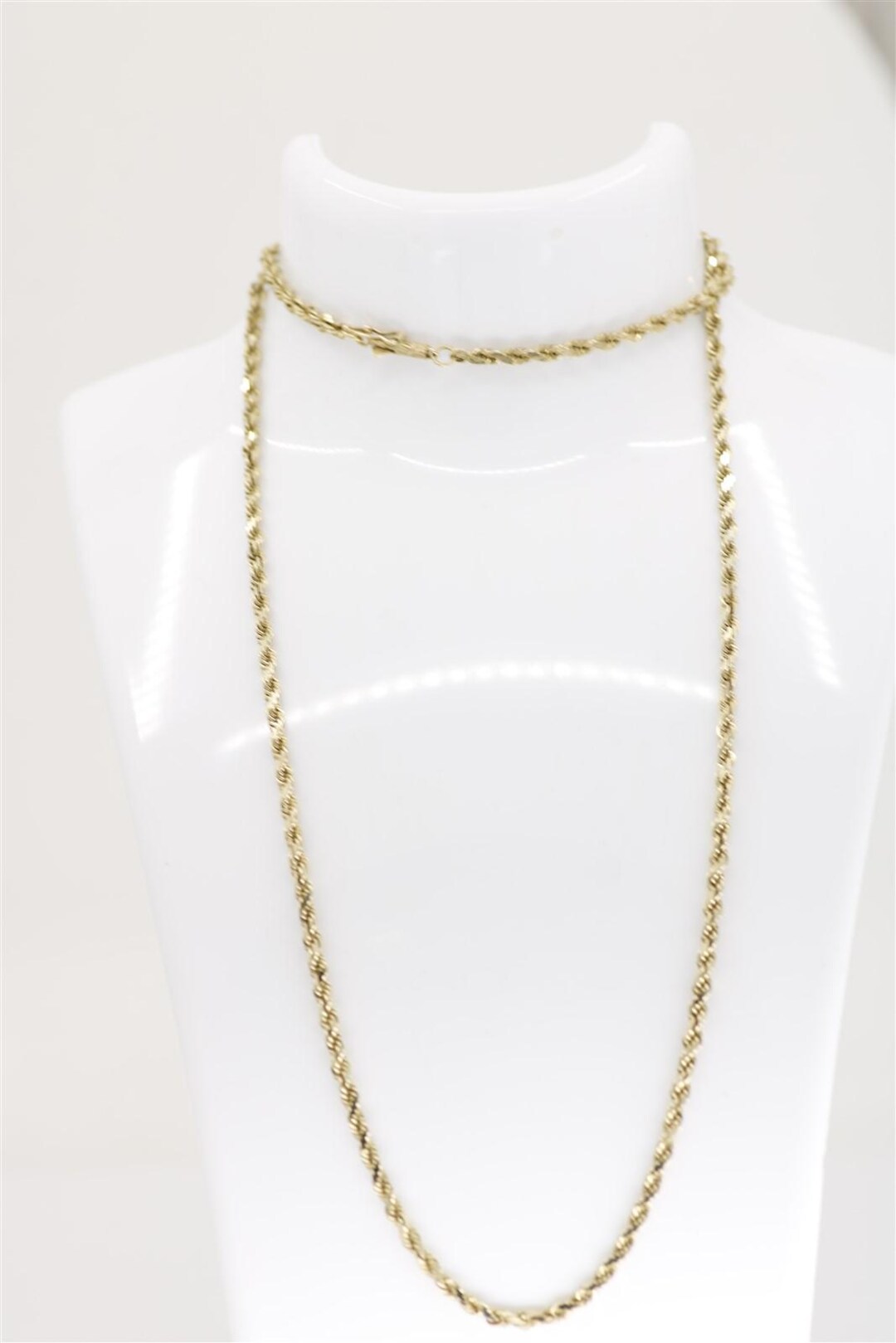 14K Yellow Gold Vintage 24 Inch Rope Necklace - Etsy