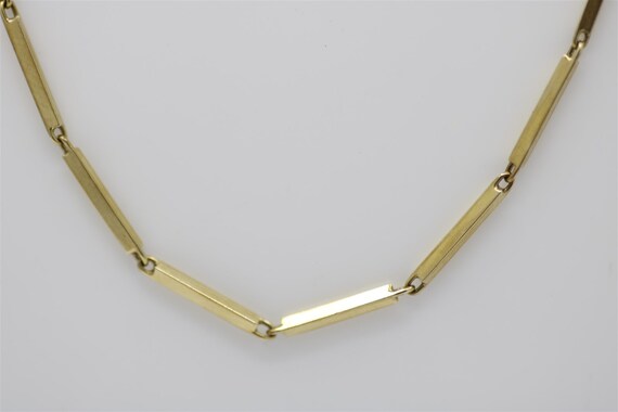 Vintage 14k Yellow Gold Bar Link Necklace 23.5" - image 2