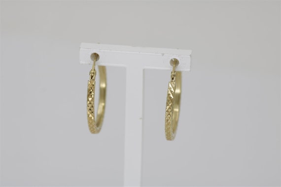Vintage 14k Yellow Gold Hoop Earrings .875" - image 1