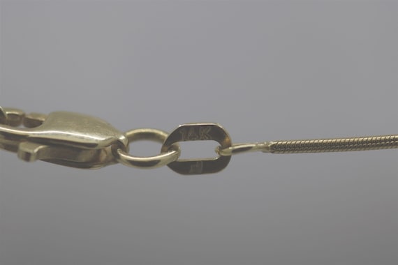 Vintage 14k Yellow Gold Snake Chain Diamond Neckl… - image 4