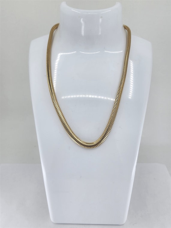 Vintage 14K Yellow Gold Tubogas Necklace 14.5"