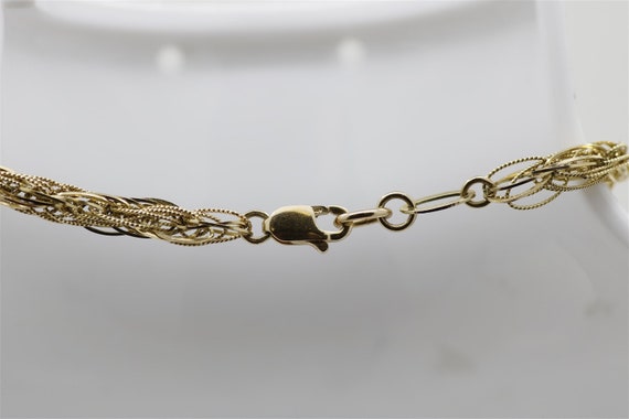 Vintage 14k Yellow Gold Fancy Rope Chain Bracelet… - image 3