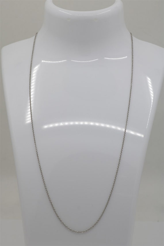 Vintage 18k White Gold Cable Link Necklace 18" - image 1