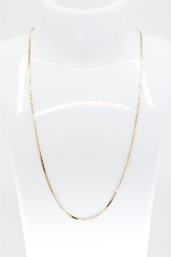 14K Yellow Gold Vintage 16 Inch Curb Link Chain