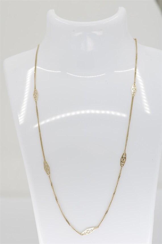 14K Yellow Gold Italian Vintage 17 Inch Curb Chain