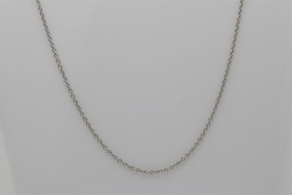 Vintage 18k White Gold Cable Link Necklace 18" - image 2