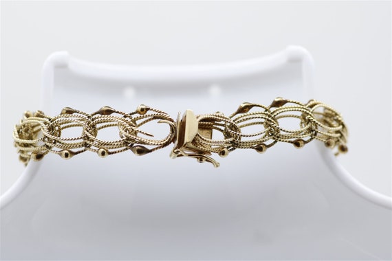 Vintage 14k Yellow Gold Garibaldi Link Bracelet 7… - image 2