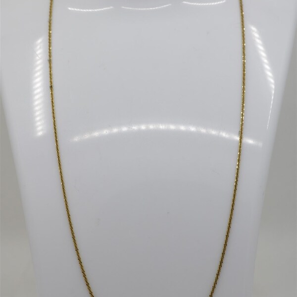 Vintage 14k Yellow Gold Rope Chain Adjustable Necklace 20"