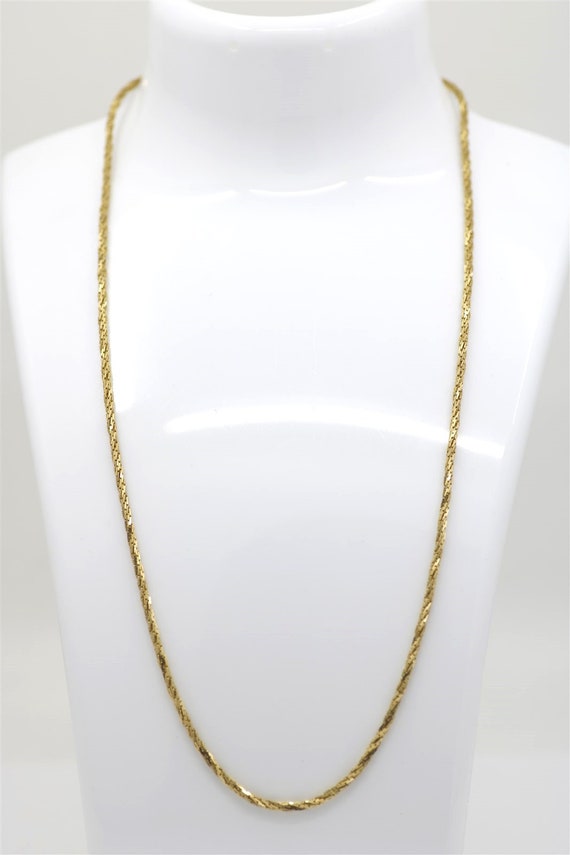 Vintage 18k Yellow Gold Twisted Chain Necklace 18"