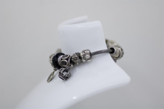 Vintage Sterling Silver Pandora Charm Bracelet 8.… - image 2
