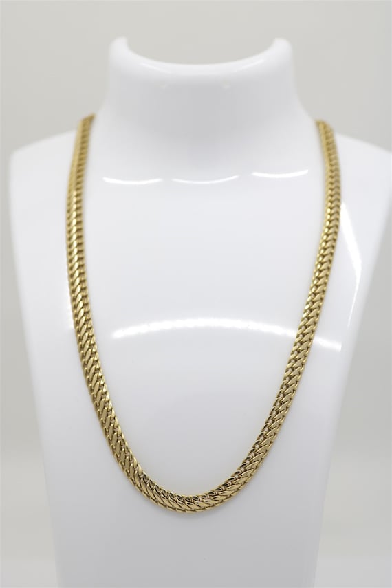 Vintage 14k Yellow Gold Herringbone Necklace 17"