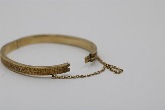 Vintage 14k Yellow Gold Baby Bangle Bracelet 2" - image 4