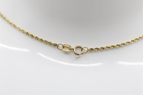 14K Vintage Yellow Gold 20" Thin Puffed Rope Chain - image 3