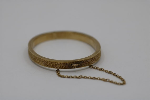 Vintage 14k Yellow Gold Baby Bangle Bracelet 2" - image 3