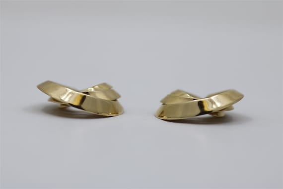 Vintage 14k Yellow Gold Earring Jackets 1" - image 2