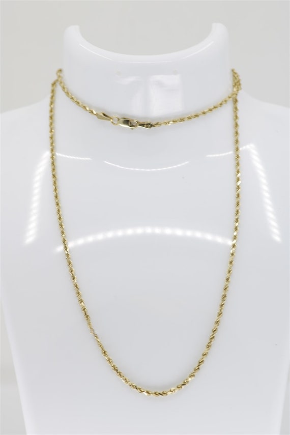 10K Yellow Gold Vintage 20.75 Inch Rope Chain