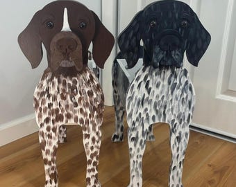 German Short-Haired Pointer GSP Organizer / Planter   Patio Indoor Outdoor Wood Planter