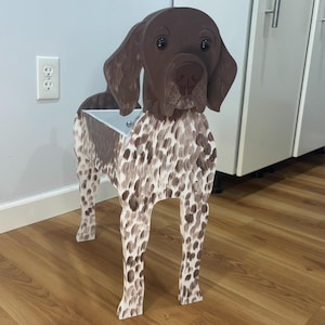 German Short-Haired Pointer GSP Organizer / Planter   Patio Indoor Outdoor Wood Planter