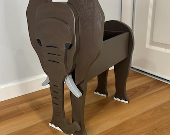 Elephant Planter - Handmade Painted Wood Organizer
