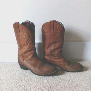 Skórzane kowbojki Masterson Boot Co., męskie, rozmiar 11,5, kolor koniakowy brąz