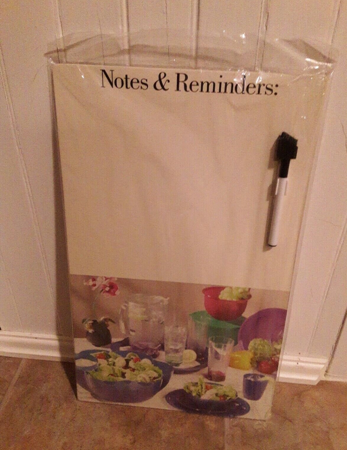 Tupperware Acrylic Dry Erase Wipe Board Notes & Reminders Tupperware