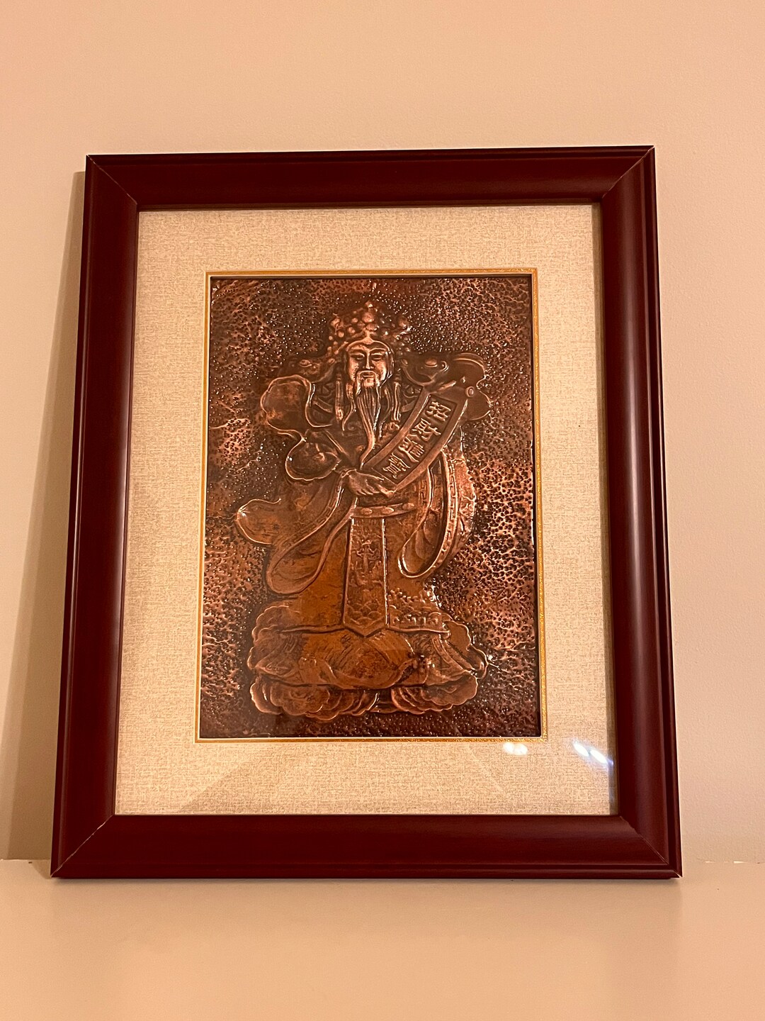 Handmade Copper Wall Art Painting the Oriental God of Fortune Etsy