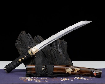 Handgesmeed tanto-katana - kort cosplayzwaard van 12 inch, cadeau voor verzamelaars