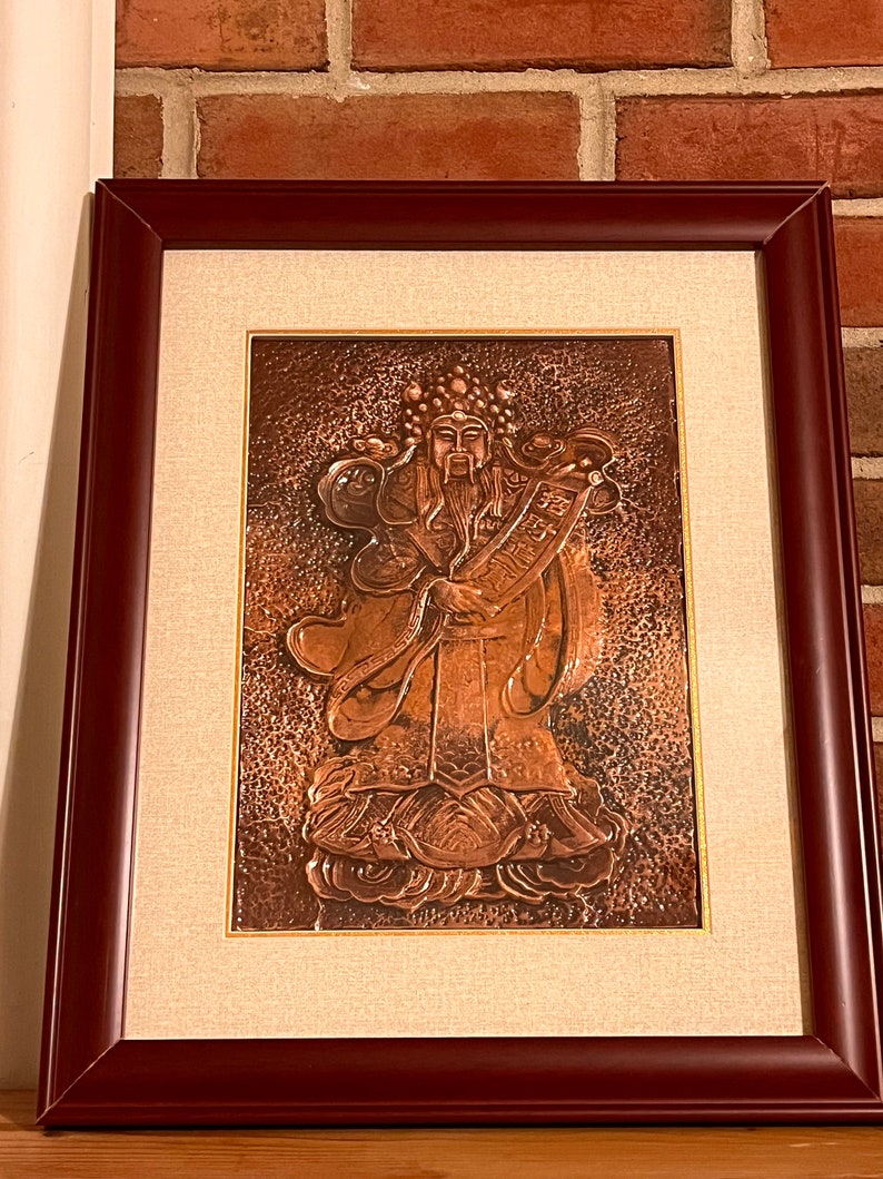 Handmade Copper Wall Art Painting the Oriental God of Fortune Etsy