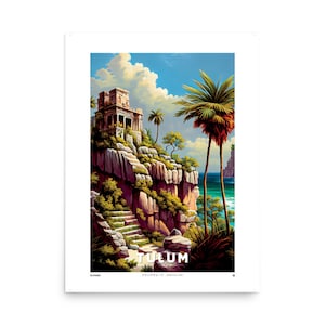 Tulum (v2), poster su carta fotografica | Tulum print | Yucatan poster su carta fotografica | Poster Messico