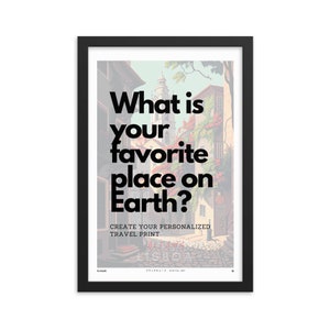 Create your personalized travel poster, framed/unframed, custom travel gift, print, wall art, personalized travel print