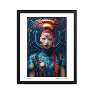 Ritratto di Amayalani, Collezione Cosmic Crossroads | Poster incorniciato, carta fotografica lucida di alta qualità | Minimalismo