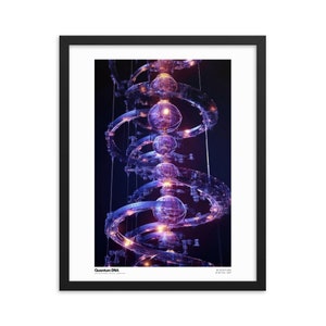 Quantum DNA Art Print, Framed Poster, Multidimensional Wall Decor, Quantum Physics Series, Time Travel Inspired, Generative Artwork