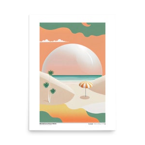 Collezione minimalista Summer Dreams (v2), poster di carta fotografica lucida premium senza cornice | Arte astratta e ottica - Reti neurali