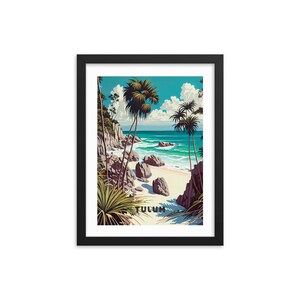 Tulum (v1) framed poster | Tulum beach print | Yucatan, Mexico travel poster