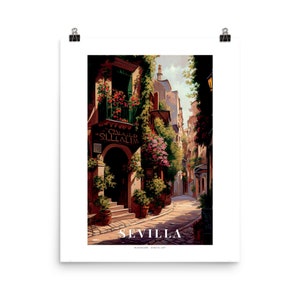 Sevilla (v2), Spain, unframed poster, premium luster photo paper | Seville print | South of Spain travel poster
