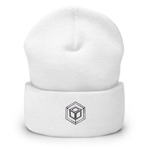 Warm and comfy cuffed beanie Yupoong, black logo | BlackCube Digital Complements