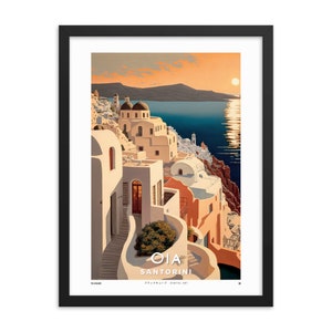 Oia, Santorini, Greece, framed/unframed poster | Οία, Thira | Ia, Santorini | Greece travel poster