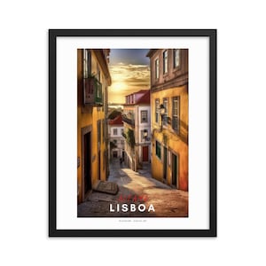 Lisboa, Alfama (v3), Portugal, framed poster, high quality enhanced matte paper | Lisbon print