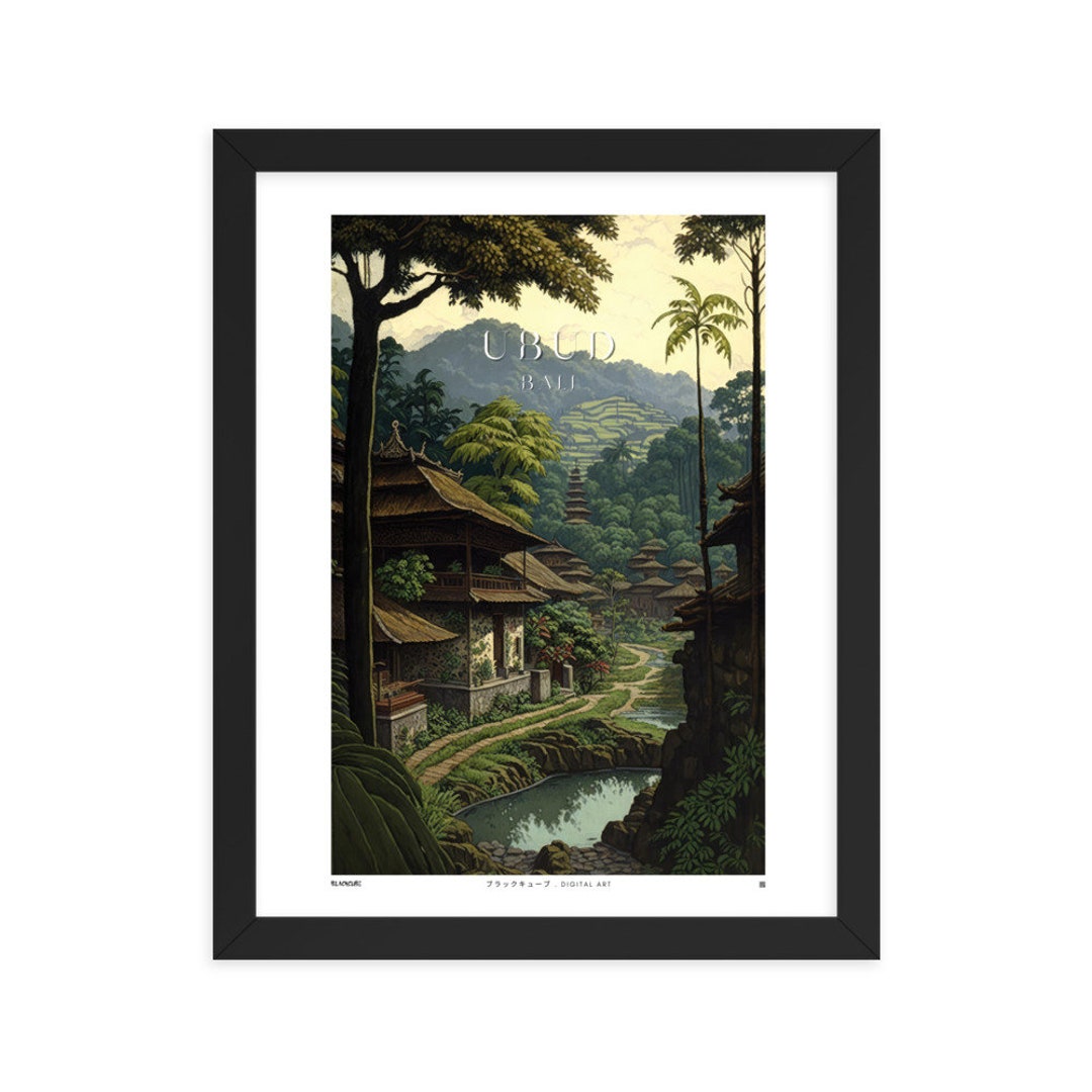 Ubud, Bali v1, Framed Poster, Thick Premium Matte Paper Bali Tropical