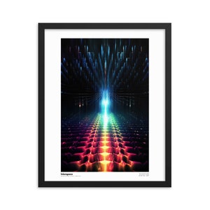 Interspace, Framed Poster, Quantum Physics Art Print, Multidimensional Time Travel, Generative Wall Decor, Unique Science-Inspired Gift