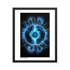Antineutrinos colliding with protons (v1b), framed poster | Cosmic Encounters collection, limited series | Premium luster photo paper