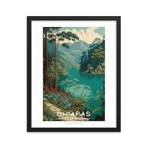 Lagunas de Montebello, Chiapas (v2), Messico, poster incorniciato, carta opaca migliorata | Laghi di Montebello, parco nazionale del Chiapas