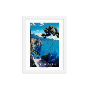Côte d'Azur (v1) enhanced matte paper framed poster | South of France travel poster